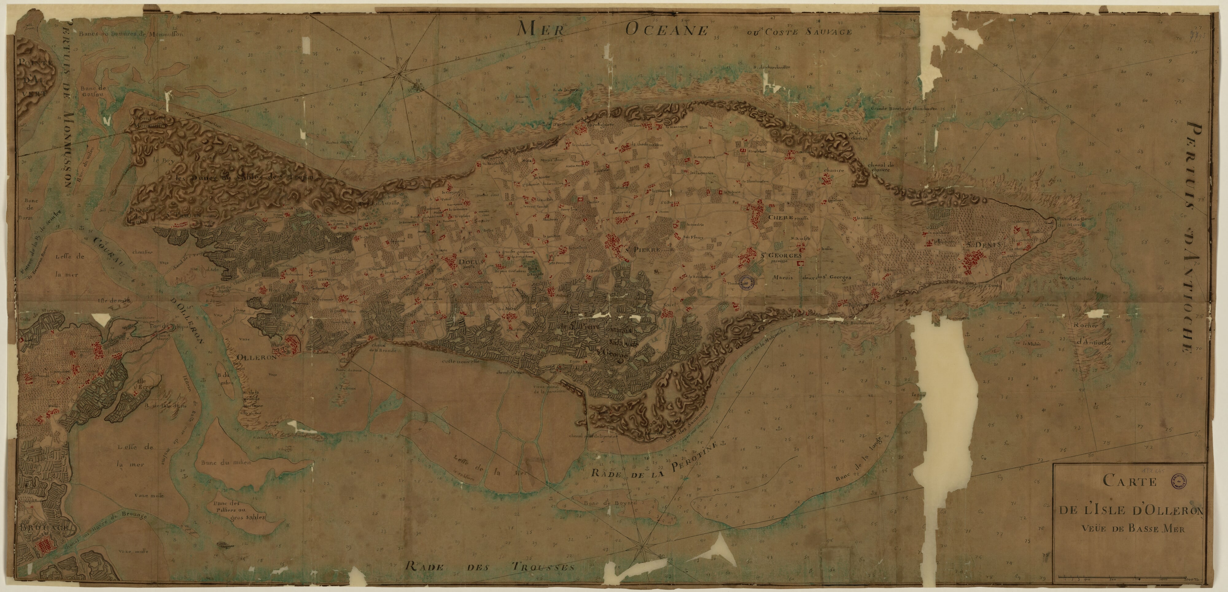 Carte de l'Isle d'Oléron veue de basse mer / [Claude Masse?] | Masse, Claude (1652-1737). Cartographe