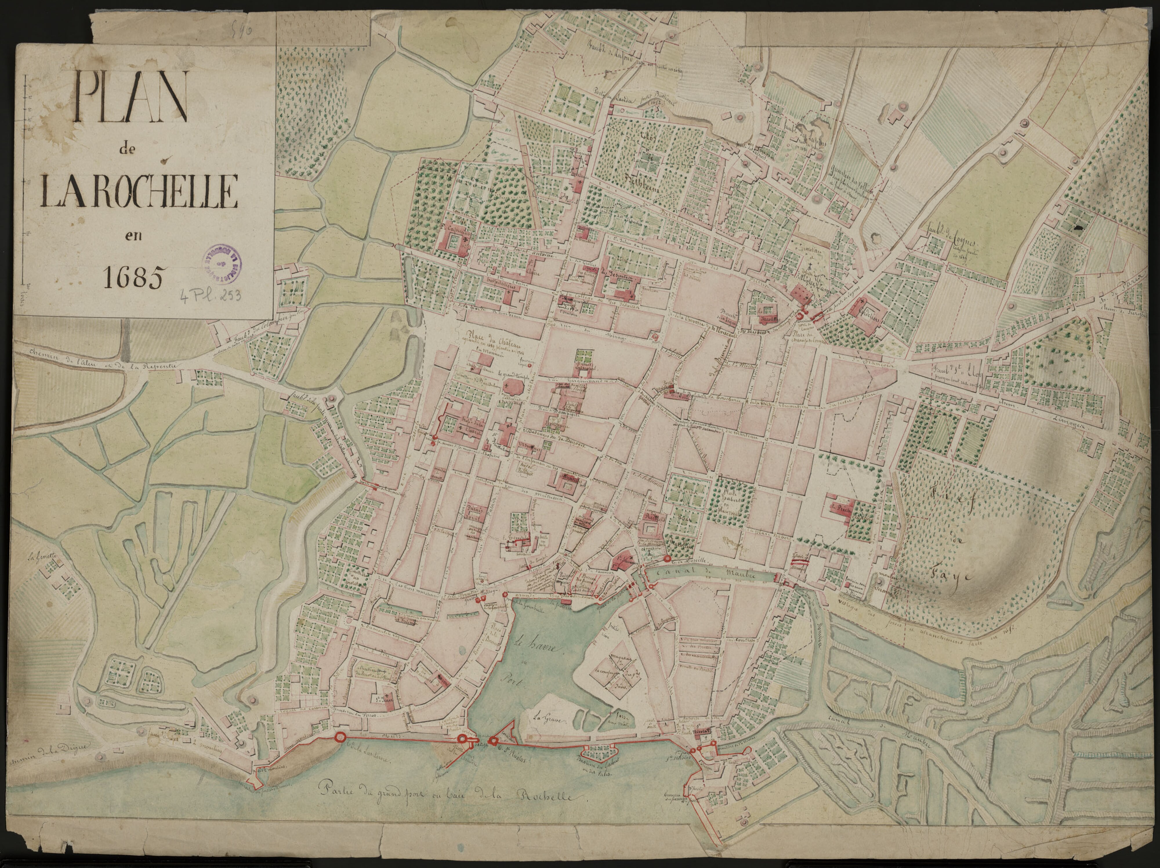 Plan de La Rochelle en 1685 / Jean-Baptiste-Ernest-Marcou Jourdan | Jourdan, Jean-Baptiste-Ernest (1811-1871). Auteur prétendu